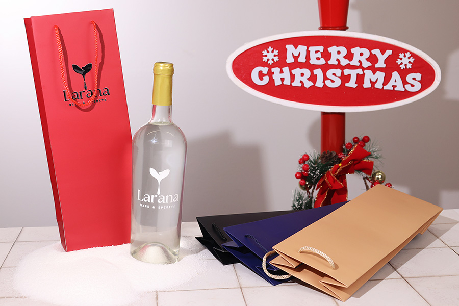 Хартиени торбички (250gsm) за бутилки вино 120x85x360 мм - 12 бр.-изображение_група