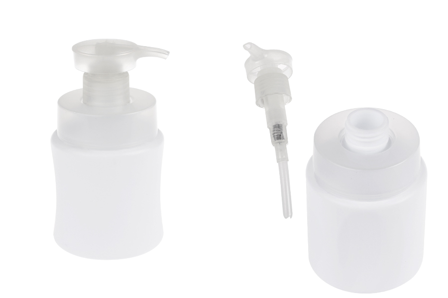 Пластмасова (HDPE) бяла бутилка 200 мл с помпа-изображение_продукт