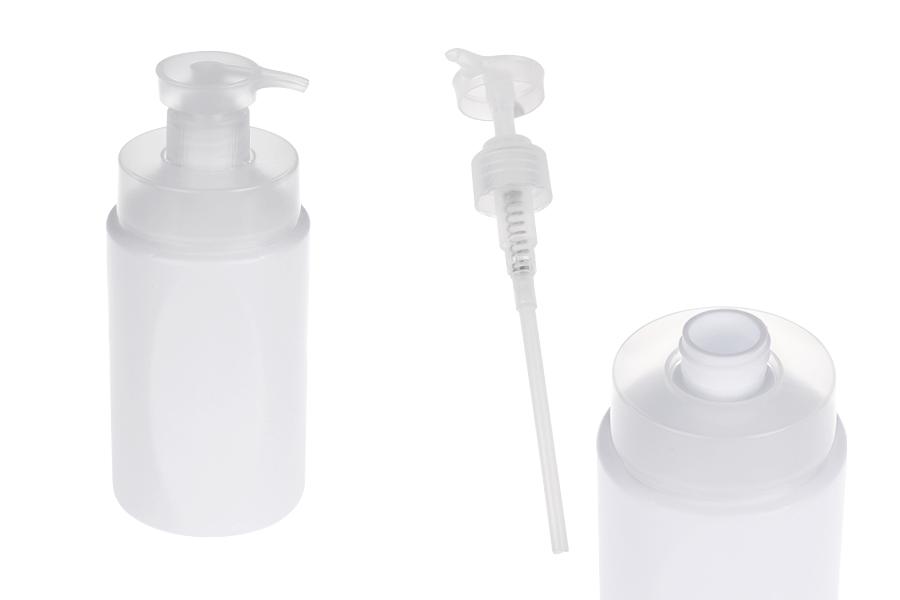Пластмасова (HDPE) бяла бутилка 500 мл с помпа-изображение_продукт