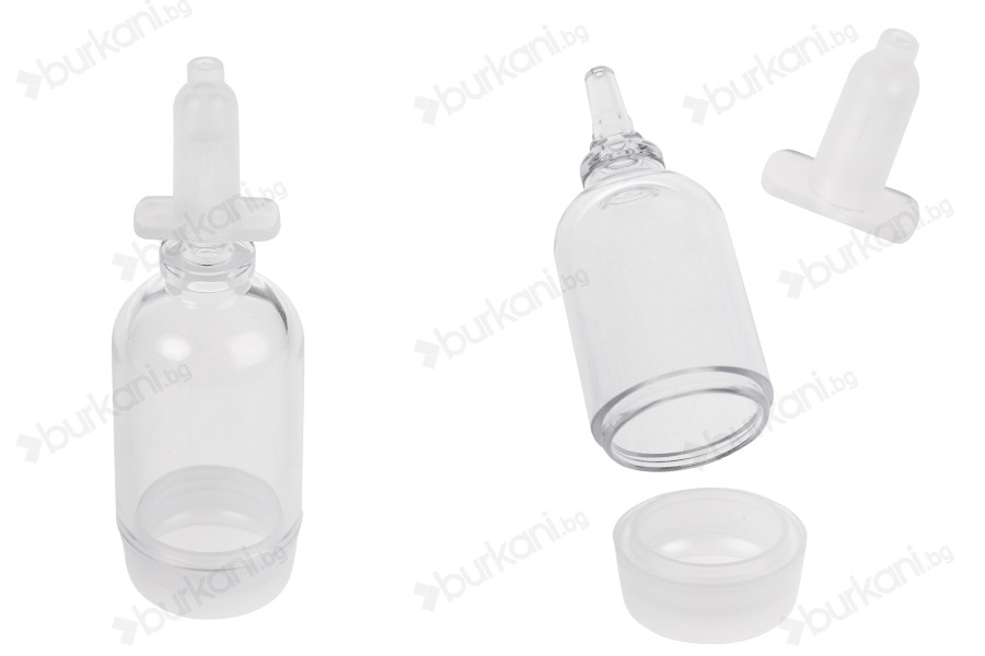 Прозрачен флакон 15 ml за еднократна употреба с капачка-изображение_продукт