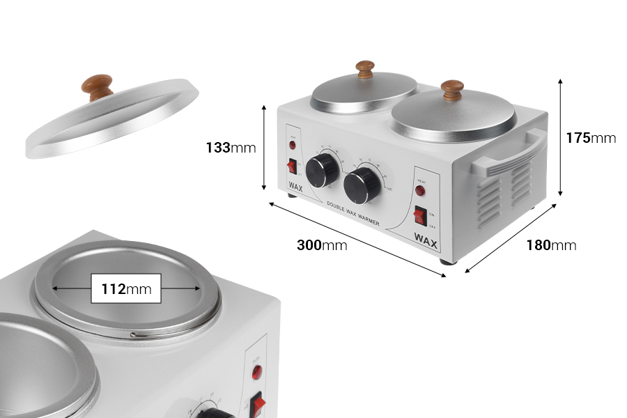 Двоен κотлон за топена на восък 600/600 мл -изображение_размери
