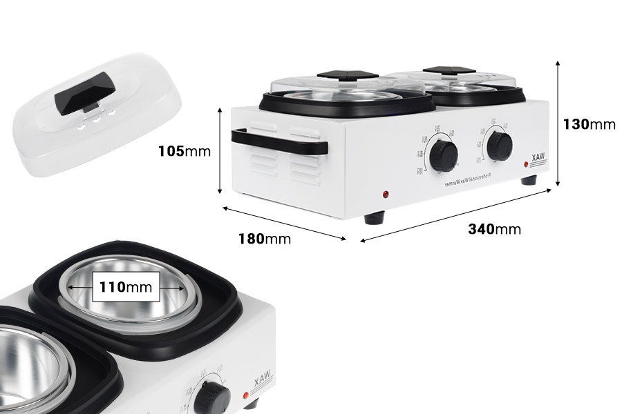 Двоен κотлон за топена на восък  500/500ml-изображение_размери
