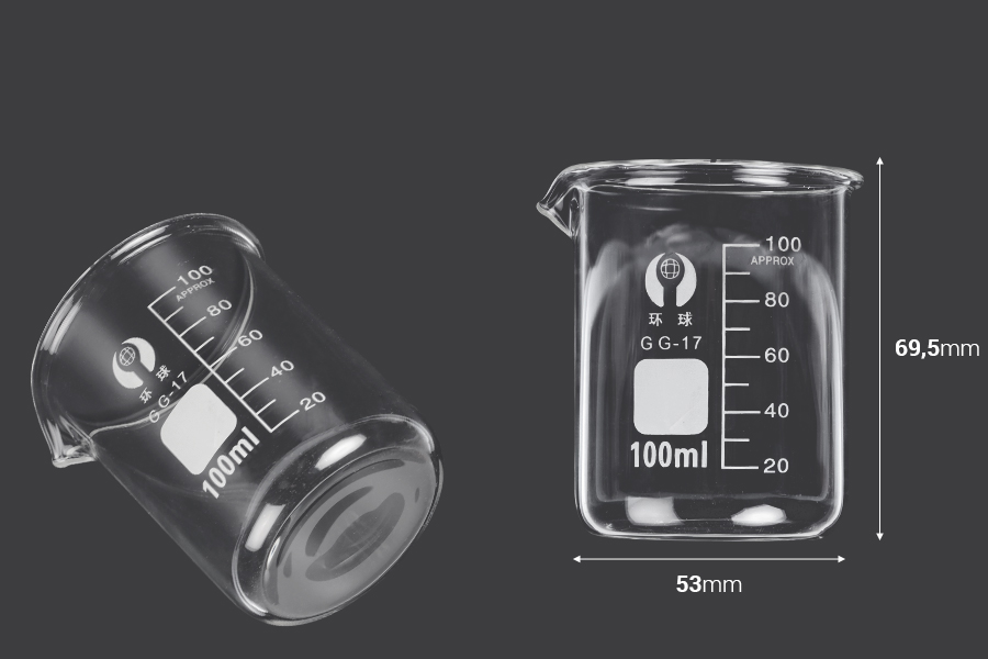 Стъклена цилиндрична чаша 100 мл-изображение_размери