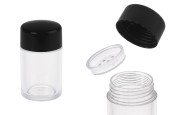 Пластмасов акрилен буркан 10 мл с капачка с дупка за пудра или друга козметика 12 бр. Пластмасов акрилен буркан 10 мл с капачка с дупка за пудра или друга козметика 12 бр.-изображение_продукт