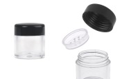 Пластмасов акрилен буркан 5 мл с капачка с дупки за пудра или друга козметика - 12 бр. Пластмасов акрилен буркан 5 мл с капачка с дупки за пудра или друга козметика - 12 бр.-изображение_продукт