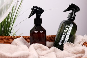 Пластмасова цилиндрична ΠΕΤ бутилка 300 мл кехлибарен или маслиленозелен цвят (28/410)-изображение_група