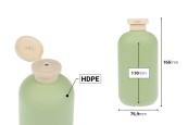 Пластмасова бутилка (HDPE) 500 мл с капачка тип „flip top“ за шампоан, душ гел и лосион-изображение_размери