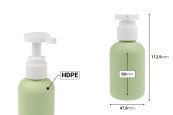 Пластмасова бутилка (HDPE) 100 мл с помпа за шампоан - душ гел и лосион-изображение_размери