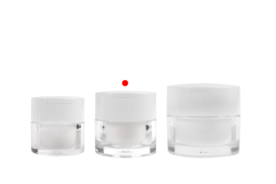 Акрилен пластмасов буркан 30 мл с бяла капачка, шпатула и пластмасово уплътнение-изображение_група