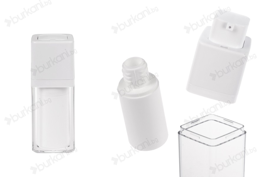 Акрилна пластмасова airless бутилка 15 мл с бяла помпа-изображение_продукт