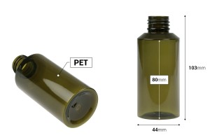 Пластмасова PET бутилка 100 мл (PP24) в различни цветове-изображение_размери