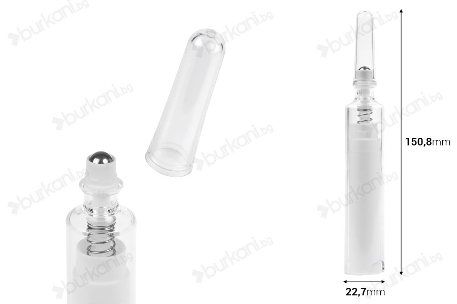 Airless бутилка 10 мл с рол-он за серум и капачка-изображение_размери