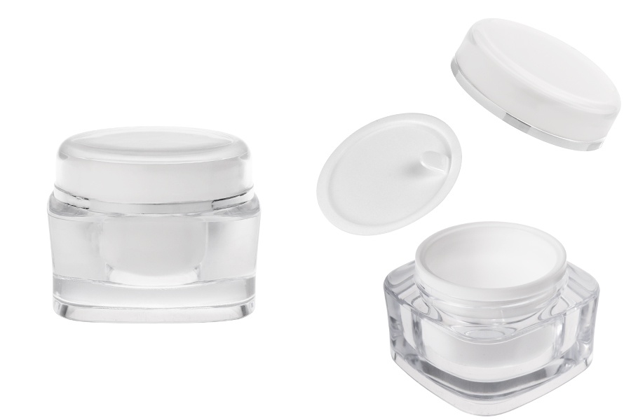 Луксозен пластмасов акрилен буркан 50 мл с капачка и пластмасово уплътнение Луксозен пластмасов акрилен буркан 50 мл с капачка и пластмасово уплътнение-изображение_продукт