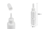 Пластмасова бяла бутилка 20 мл с "нос" и винтова капачка - 50 бр.-изображение_размери