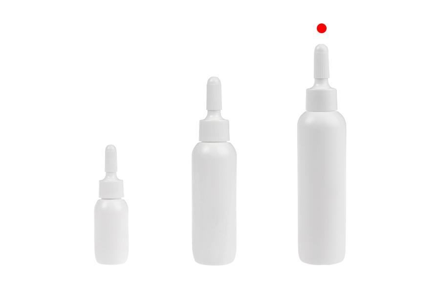 Пластмасова бяла бутилка 30 мл с "нос" и винтова капачка - 50 бр.-изображение_група