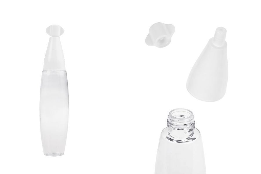 Пластмасова прозрачна бутилка 20 мл с "нос" и винтова капачка - 50 бр.-изображение_продукт