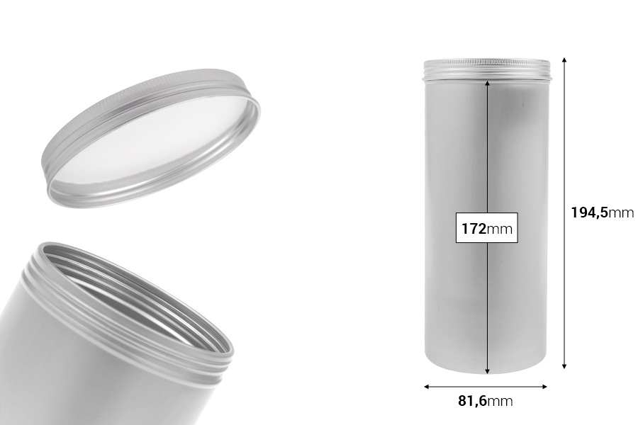 Цилиндричен метален буркан 1000 мл с капачка-изображение_размери