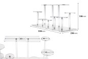 Прозрачна акрилна стойка за продукти 330x230x100 мм-изображение_размери