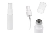 Бяла алуминиева бутилка 15 мл с бяла пластмасова спрей помпа -изображение_продукт