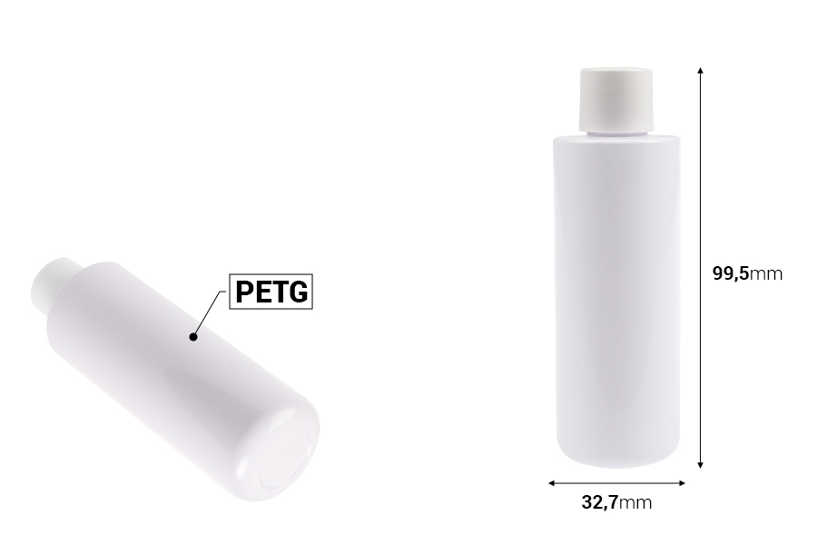Резервна вътрешна бяла бутилка 50 мл с бяла капачка за код 16-6448-изображение_размери