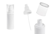 Пластмасова (PET) бяла бутилка 100 мл със спрей помпа и прозрачна капачка-изображение_продукт
