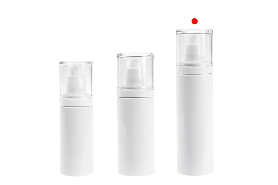 Пластмасова (PET) бяла бутилка 200 мл със спрей помпа и прозрачна капачка-изображение_група