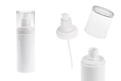 Пластмасова (PET) бяла бутилка 150 мл с помпа за крем и прозрачна капачка-изображение_продукт