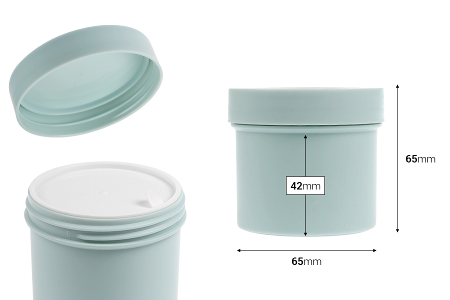 Цветни матови пластмасови (PP) буркани 150 мл с капачка с уплътнител -изображение_размери