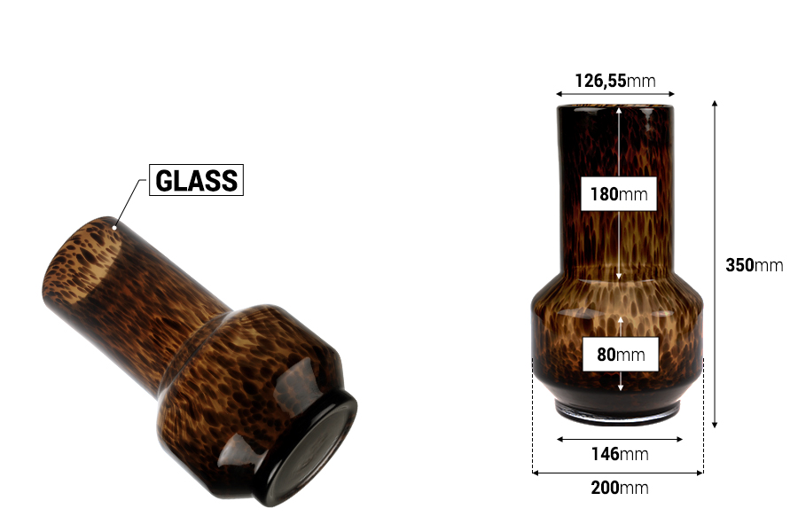 Стъклен декортивен буркан с размер  200x350 мм-изображение_размери