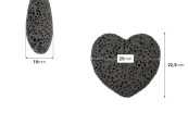 Дифузер от лава (вулканичен)  камък във формата на сърце в различни цветове - 10 бр.-изображение_размери