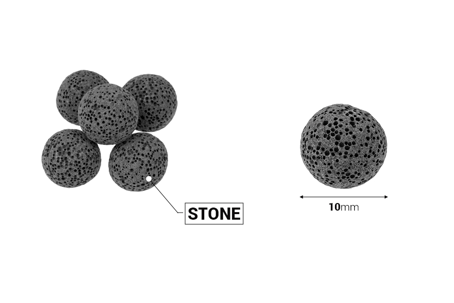 Дифузер от вулканичен камък 18 мм в различни цветове - 13 бр.-изображение_размери