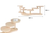 Дървена стойка с размер 467x140 мм (диаметър на всяка основа 110 мм)-изображение_размери