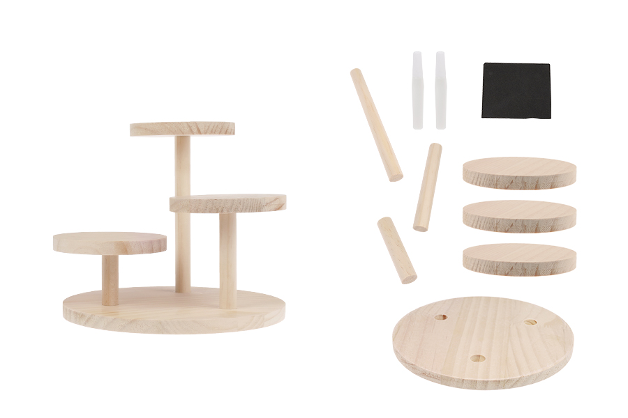 Дървена стойка с размер 200x170 мм (диаметър на всяка основа 100 мм)-изображение_продукт