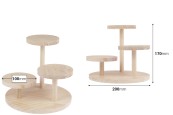Дървена стойка с размер 200x170 мм (диаметър на всяка основа 100 мм)-изображение_размери