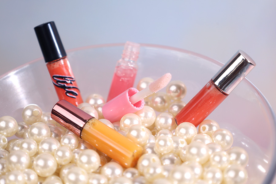 Акрилна прозрачна опаковка за гланц за устни 1.2 мл с розова капачка и отцедник - 12 броя-изображение_група