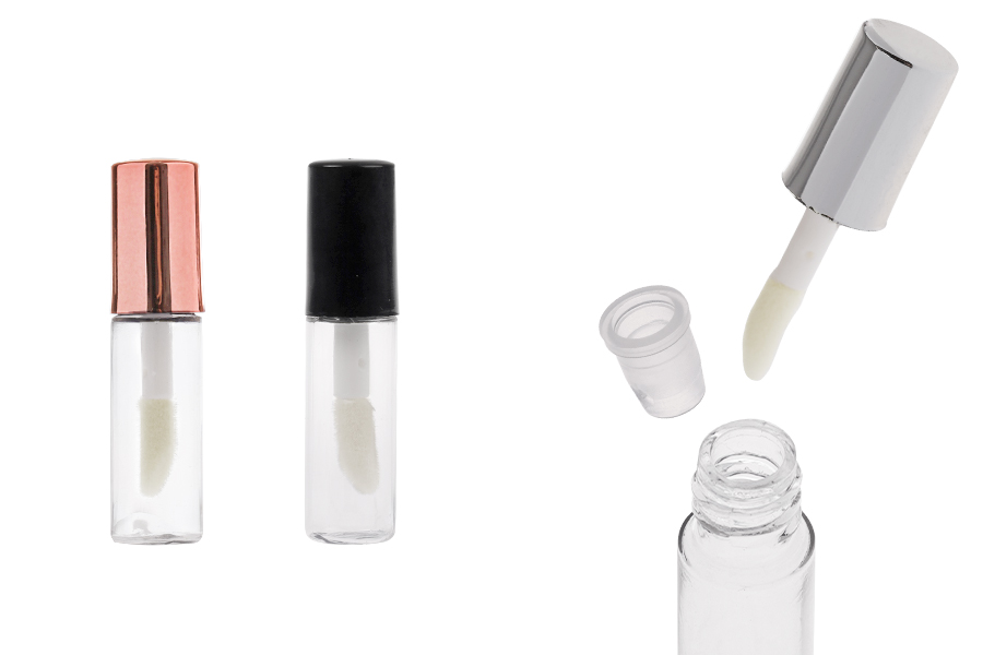 Акрилна прозрачна опаковка за гланц за устни 1.2 мл с капачка и цедка - 12 броя-изображение_продукт