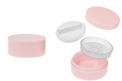 Акрилен розов буркан с розова капачка 8 мл с гъба за пудра - 6 бр.-изображение_продукт