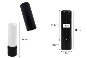 Тубички за балсам за устни 4 мл  - 6 цвята, в опаковка от 10 броя-изображение_размери