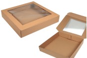 Хартиена опаковъчна крафт кутия с прозорец с размери  450x450x80 mm - 20 бр./пакет-изображение_продукт