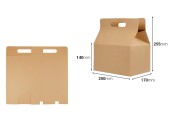 Крафт кутия за опаковане тип куфар 250x170x255 мм с подсилено дъно - 20 бр.-изображение_размери