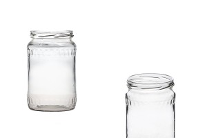 Цилиндричен фасетен буркан за мед 580 мл-изображение_продукт