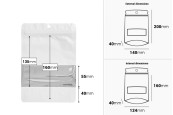 Алуминиеви торбички тип  Doy Pack 140x40x200 mm с цип, прозорец  - 100 бр.-изображение_размери