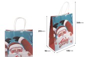 Коледни хартиени подаръчни торбички 185x95x255 мм с дръжка - 12 бр.-изображение_размери