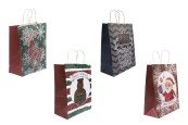 Коледна подаръчна торбичка 255x125x330 mm с дръжка - 12 бр. Коледна подаръчна торбичка 255x125x330 mm с дръжка - 12 бр.