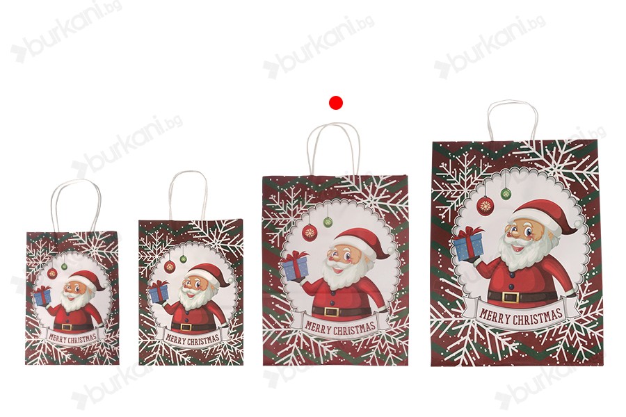 Коледна подаръчна торбичка 255x125x330 mm с дръжка - 12 бр.-изображение_група