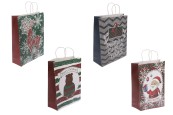 Коледна подаръчна торбичка 315x115x420 mm с дръжка - 12 бр. Коледна подаръчна торбичка 315x115x420 mm с дръжка - 12 бр.