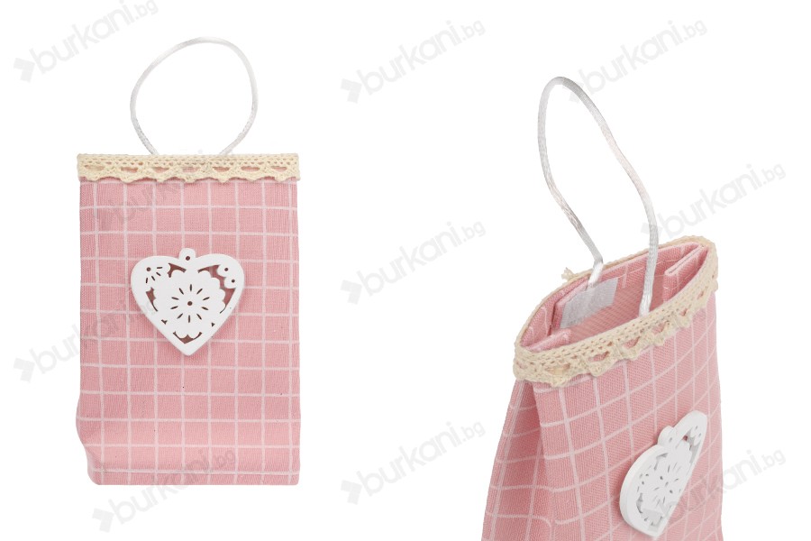 Бонбониера розова чанта с дръжки  75x44x122 mm-изображение_продукт