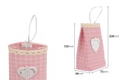 Бонбониера розова чанта с дръжки  75x44x122 mm-изображение_размери