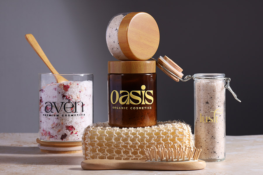 Пластмасов  карамелен PET буркан 100 мл с капачка с дървен мотив и пластмасов уплътнител - 12 бр. -изображение_група