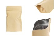 Крафт торбички с размер  Doy Pack 110x30x185 мм, с алуминиевo вътрешно покритие, закопчаване с "цип" и възможност за  термозапечатване - 50 бр.-изображение_продукт